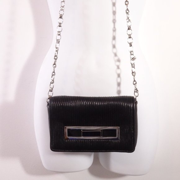 Theyskens' Theory Stitched Turnkey Silver Chain Leather Crossbody Shoulder Bag s - Picture 3 of 12